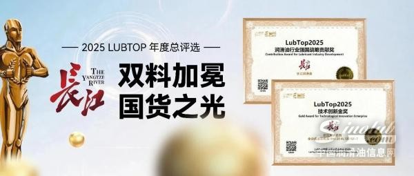 双料加冕，国货之光！长江润滑油斩获LubTop2025两项重磅大奖！
