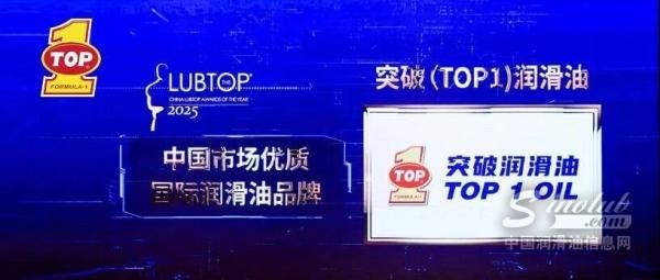 五连冠！突破（TOP1）润滑油再获“LubTop2025”年度大奖