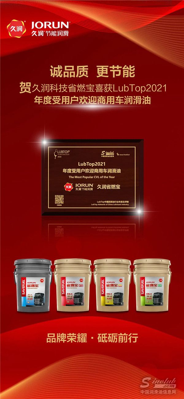 久润科技省燃宝喜获LubTop2021“年度受用户